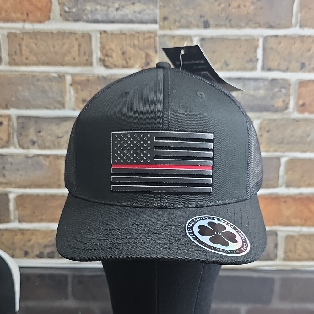 Black Cap With American Flag Patch - image 1